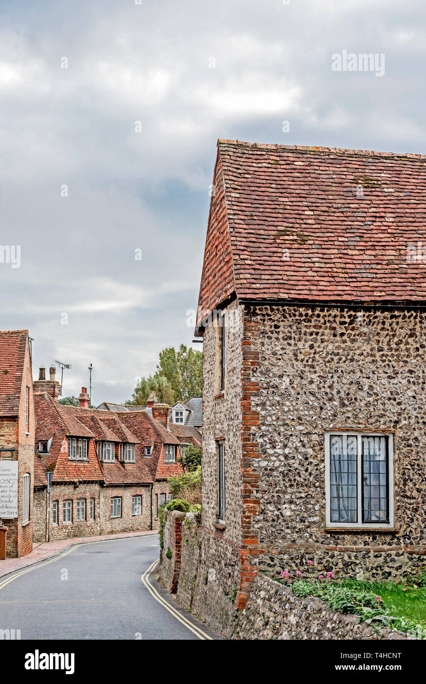 1 156 km (Sussex, Angleterre) : - Highstreet boutiques et restaurants Banque D'Images
