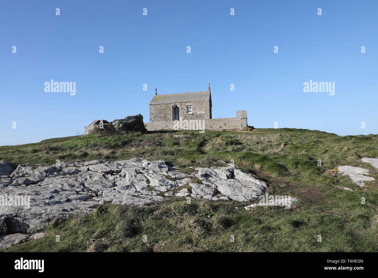 Chapelle Saint-Nicolas sur l'île de St Ives, Cornwall Banque D'Images