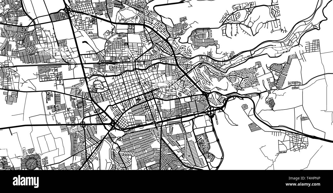 Vecteur urbain plan de la ville de Santiago de Queretaro, Mexique Illustration de Vecteur
