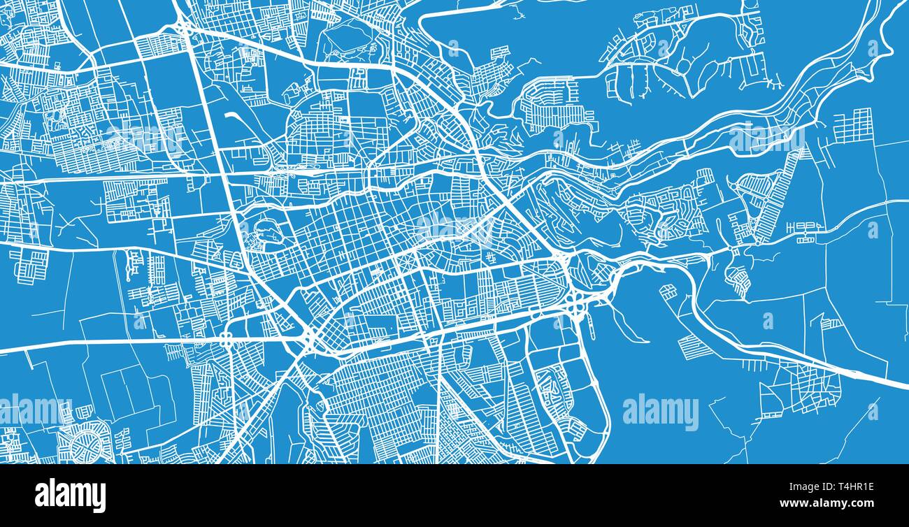 Vecteur urbain plan de la ville de Santiago de Queretaro, Mexique Illustration de Vecteur