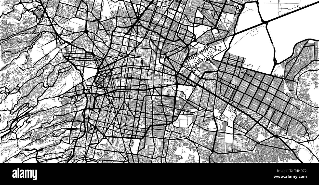 Vecteur urbain plan de la ville de Mexico, Mexique Illustration de Vecteur