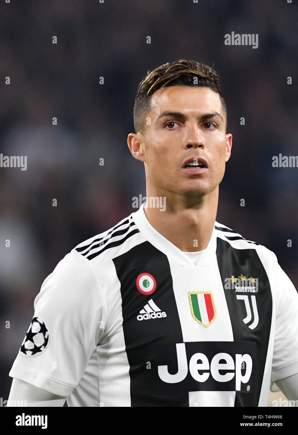 Turin, Italie. Apr 16, 2019. Football : Ligue des Champions, tour de coup, les quarts de finale, match retour, la Juventus Turin - Ajax Amsterdam. Cristiano Ronaldo de la Juventus. Crédit : Antonio Polia/dpa/Alamy Live News Banque D'Images