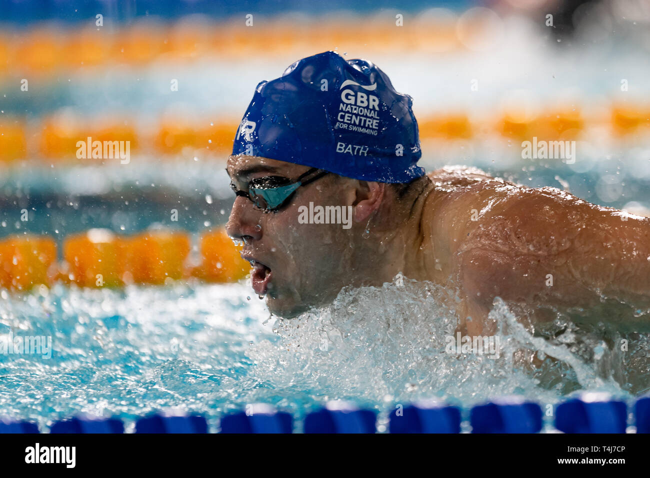 Glasgow, Royaume-Uni. 17 avr, 2019. James Guy de baignoire NC participe au 200m papillon Hommes Open lors de finale de la 2e journée du championnat de natation 2019 A Tollcross International Swimming Center le mercredi 17 avril 2019 à Glasgow en Écosse. Credit : Taka G Wu/Alamy Live News Banque D'Images