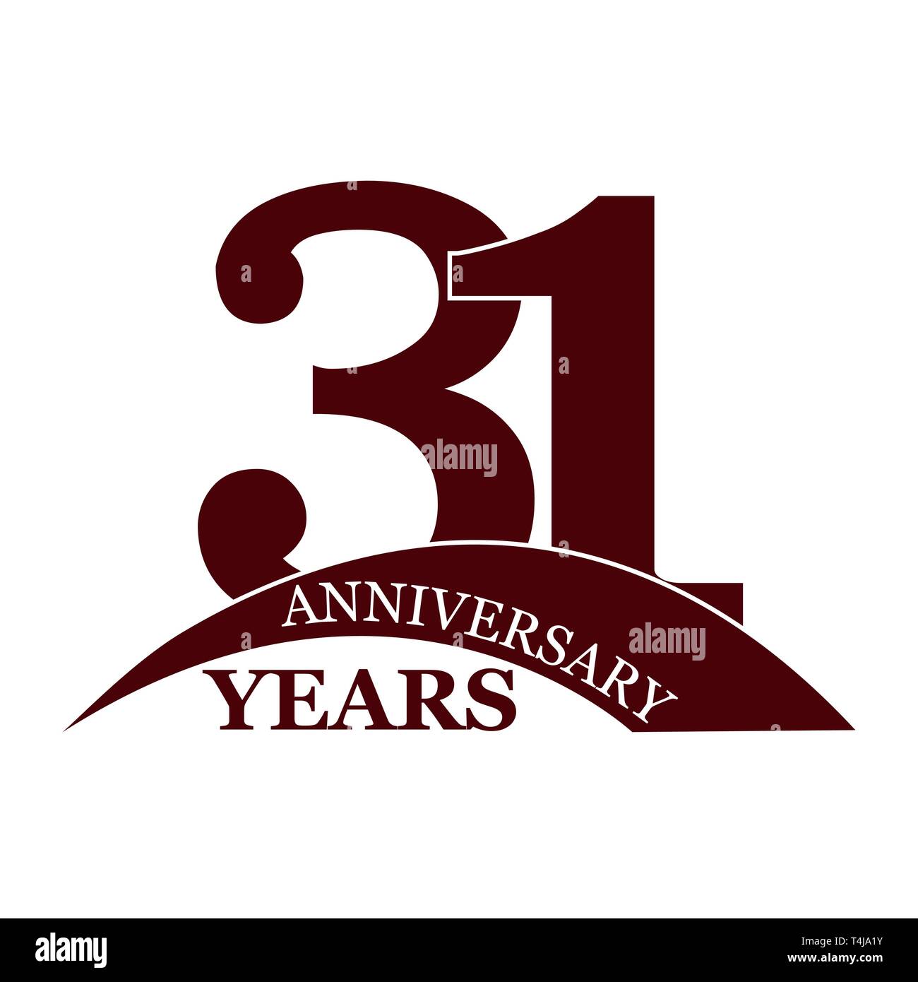 Anniversaire 31 Ans Anniversaire Joyeux Anniversaire Ou Mariage Television Design Simple Image Vectorielle Stock Alamy
