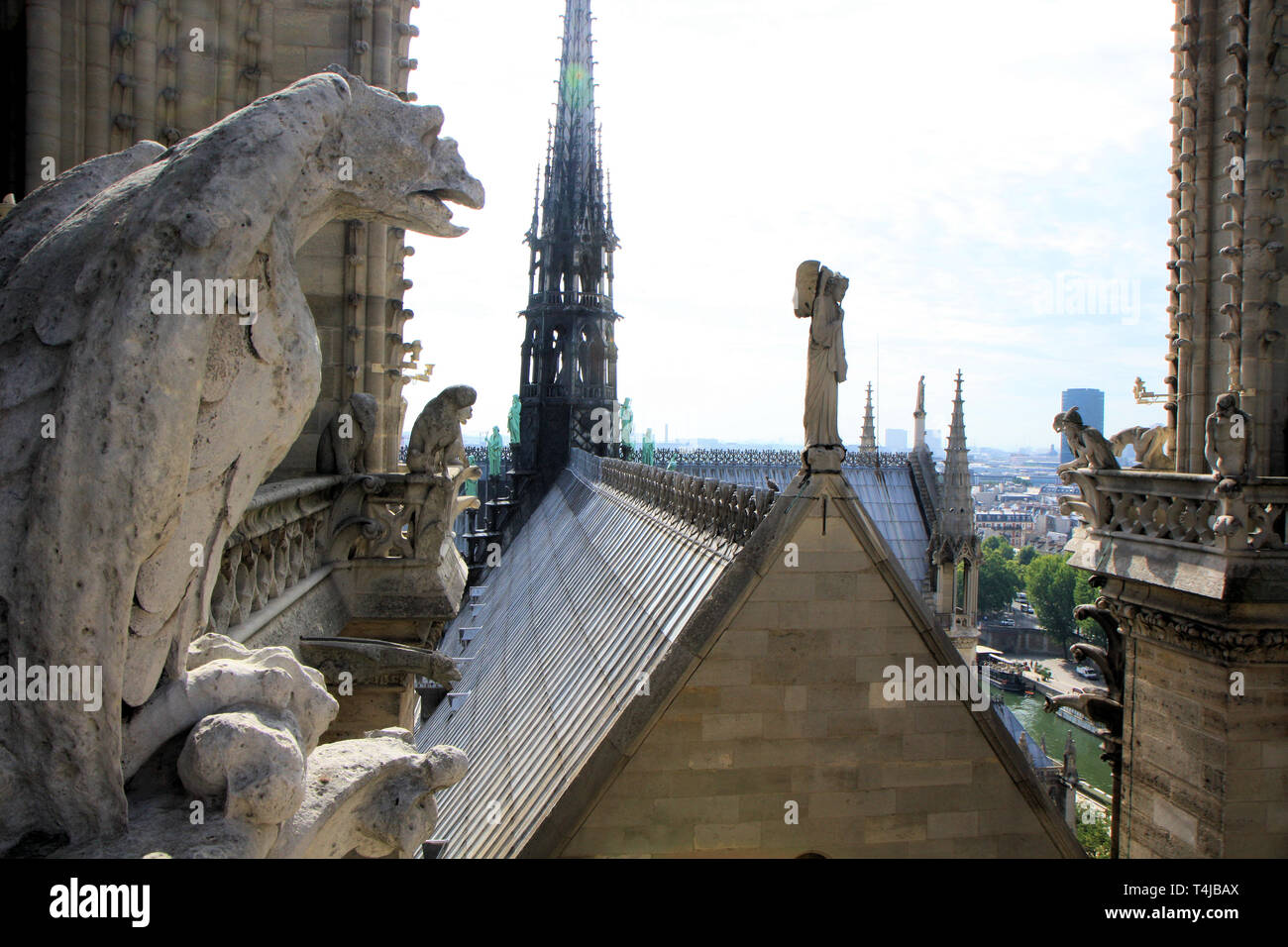 Détails du toit de Notre Dame de Paris, France Banque D'Images