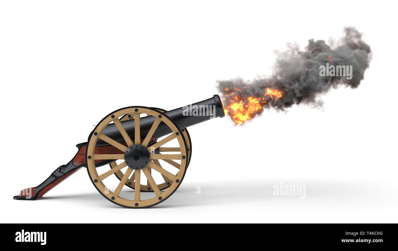 Ramadan cannon shoting ballon de soccer.. 3d illustration Banque D'Images