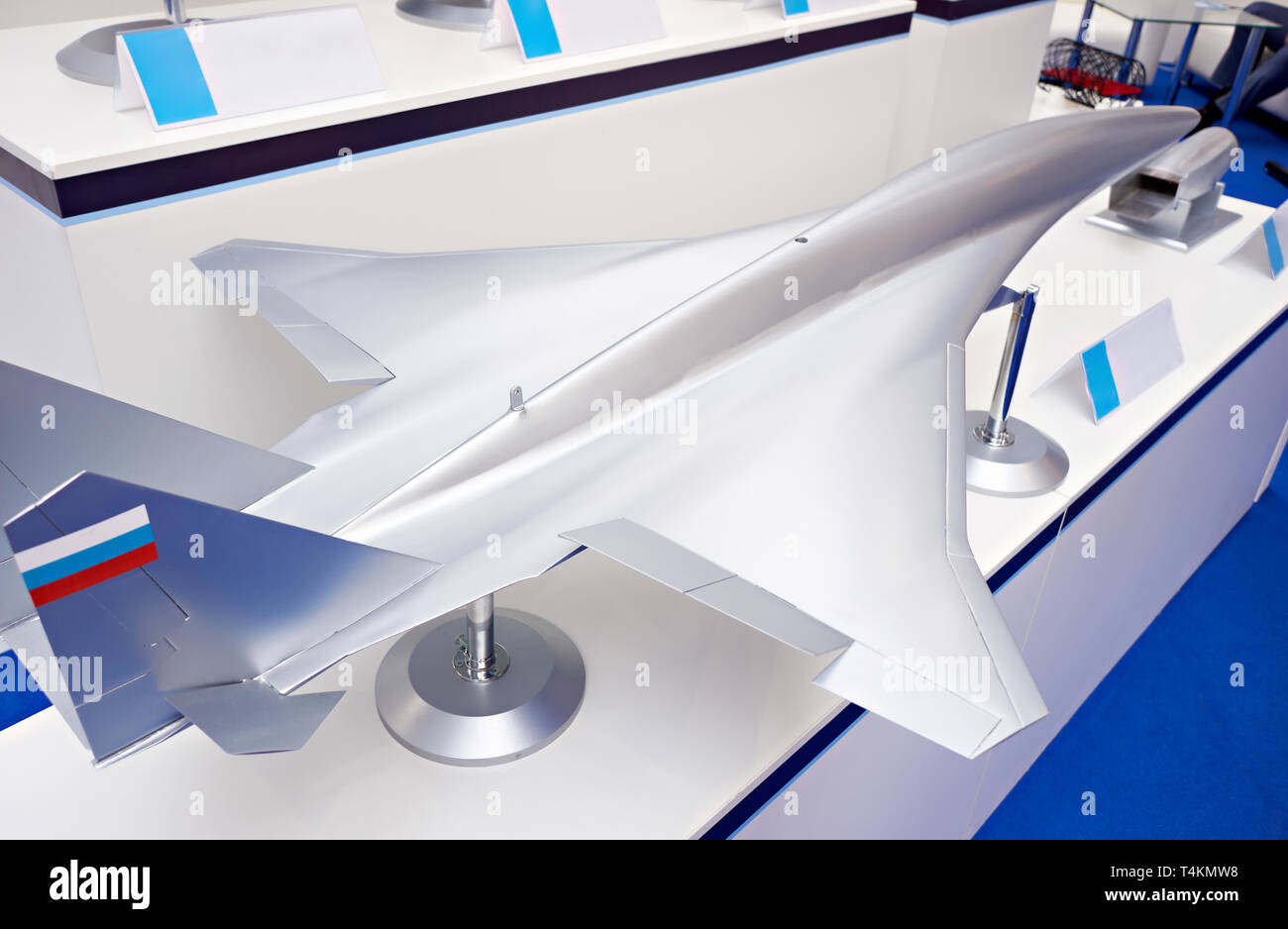 Modèle d'un avion de chasse militaire lors de l'exposition Banque D'Images