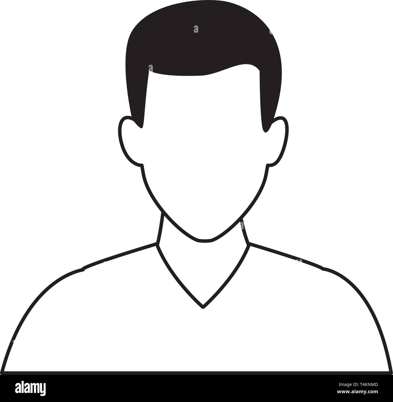 L'homme sans visage portrait en noir et blanc Image Vectorielle Stock ...