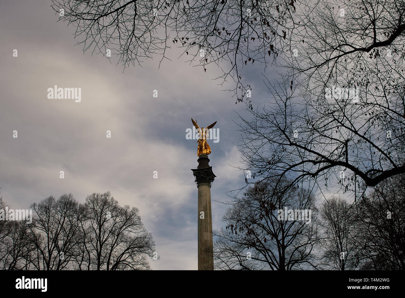 L'Ange de la paix dans la capitale de l'état Friedensengel Munich, Bavière, Allemagne Banque D'Images