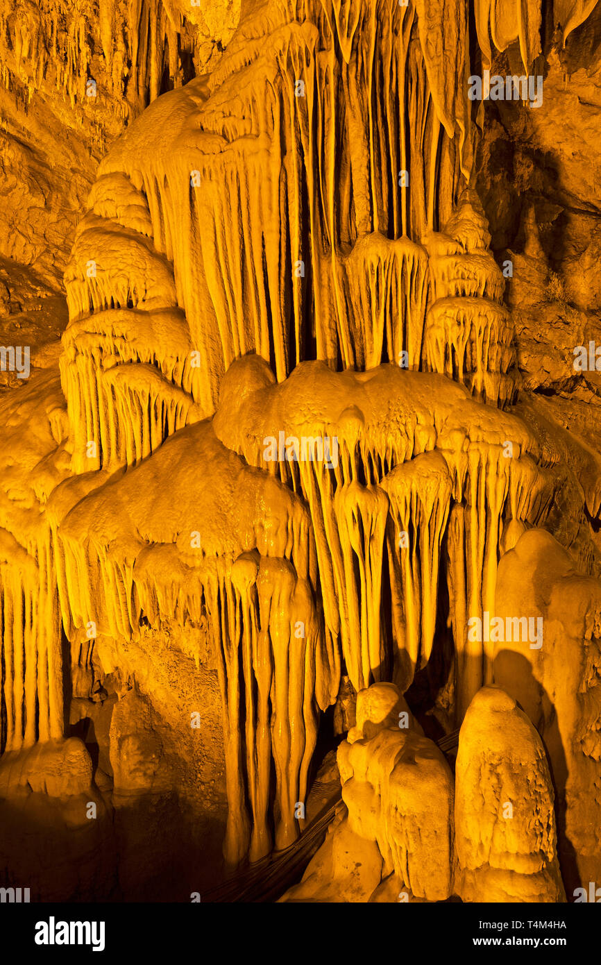 Dim Magarasi flowstone grotte, Kestel, Alanya, Antalya, Turquie Banque D'Images