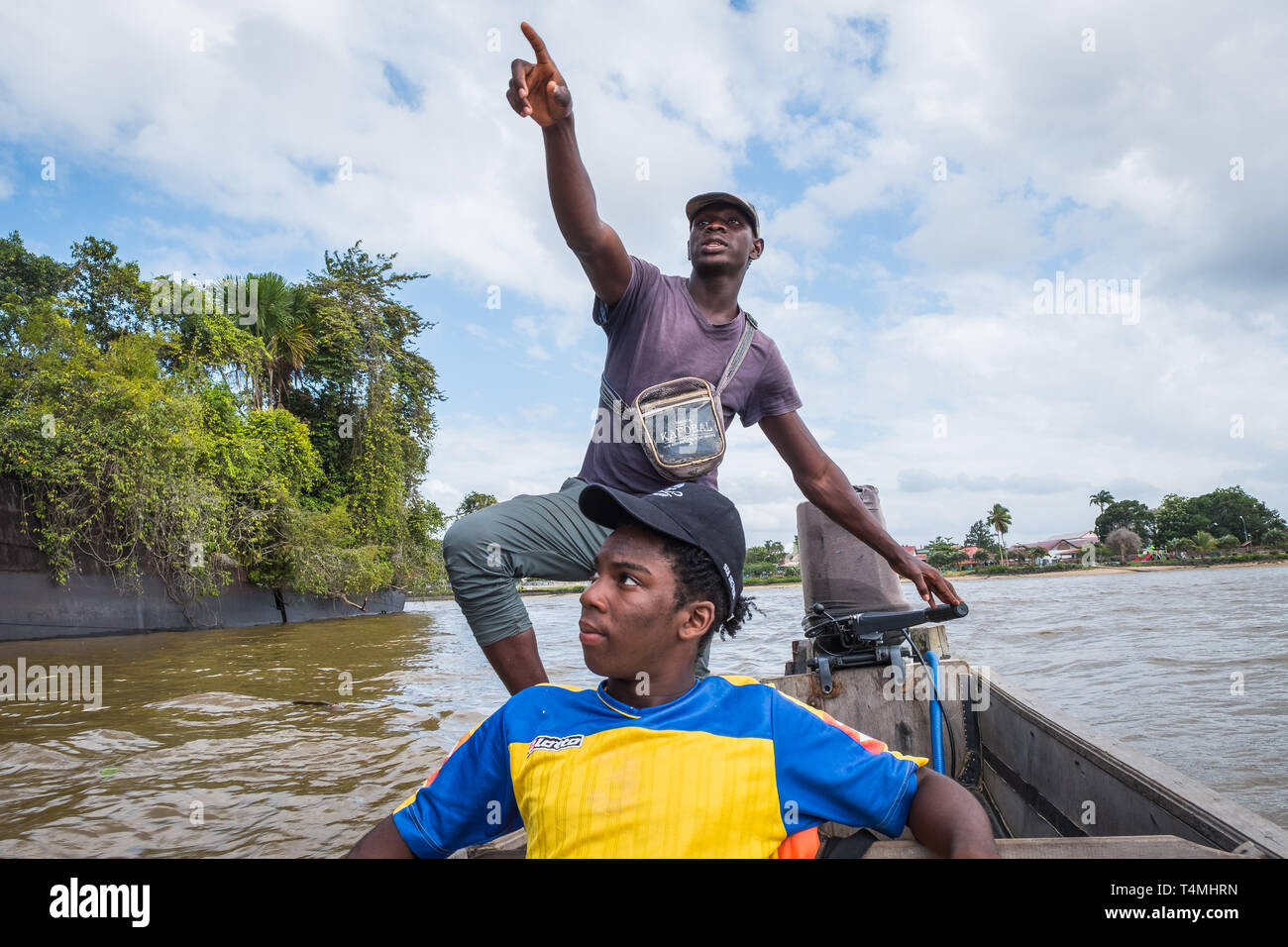 Maroni River près de Saint-Laurent, Guyana, Guyane, France Banque D'Images