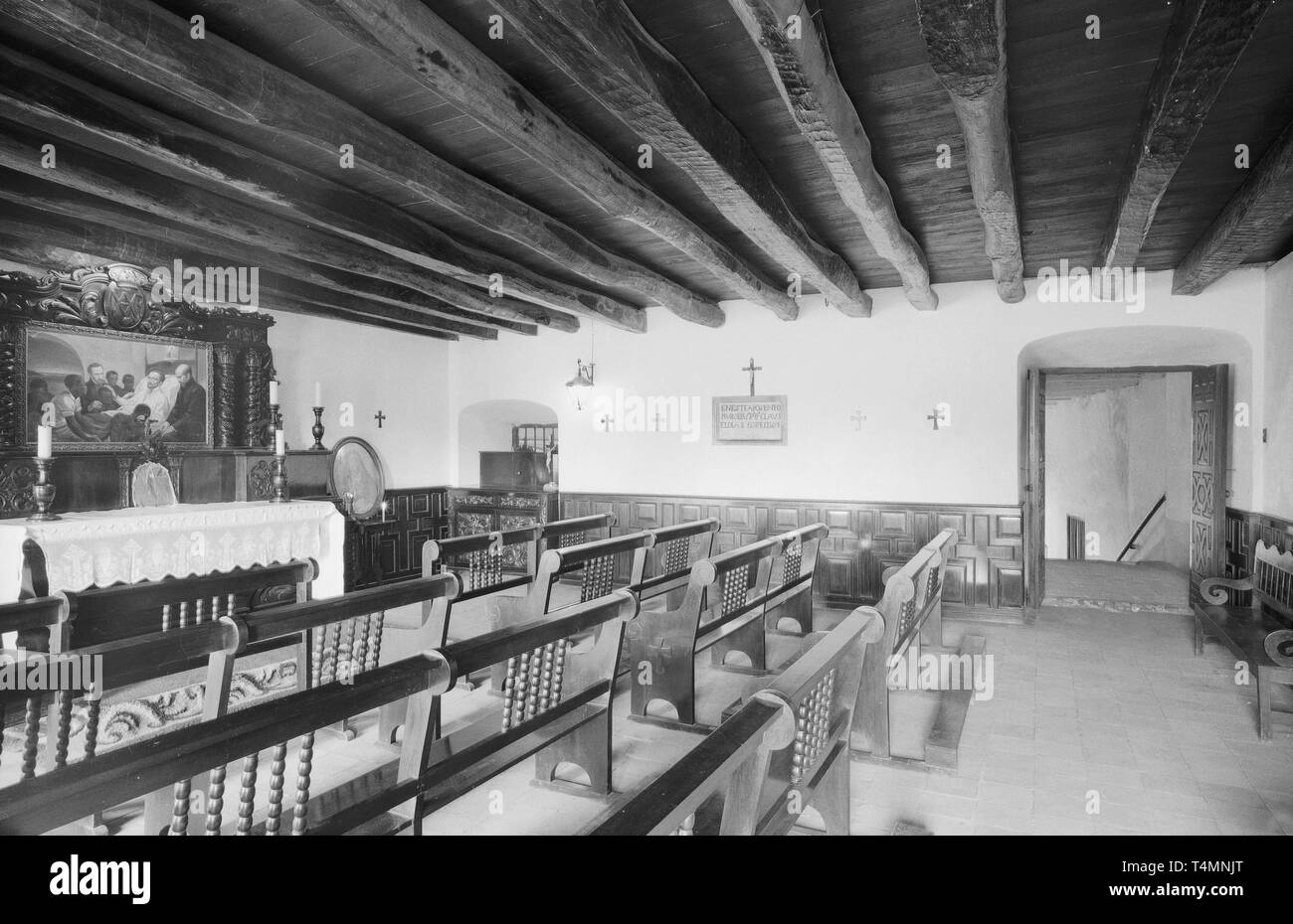 Mourir chambre au deuxième étage de l'école, vêtue comme une chapelle, Carthagène (Bolivar), Colombie, 1958. Dans le monde d'utilisation | Banque D'Images