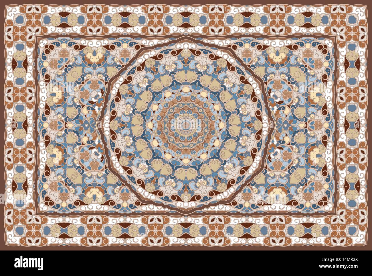L'arabe riche ornement pour les tapis. Tapis persan de couleur. Illustration de Vecteur