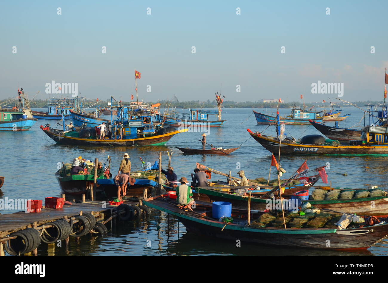 Bateaux de pêche Vietnam HoiAn Banque D'Images