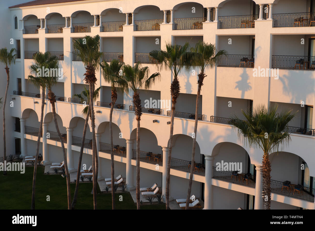 Zimmer mit Aussicht im Hilton Los Cabos, Baja California, Mexique. / Chambre avec vue à l'hôtel Hilton Los Cabos, en Basse-Californie, au Mexique. Banque D'Images