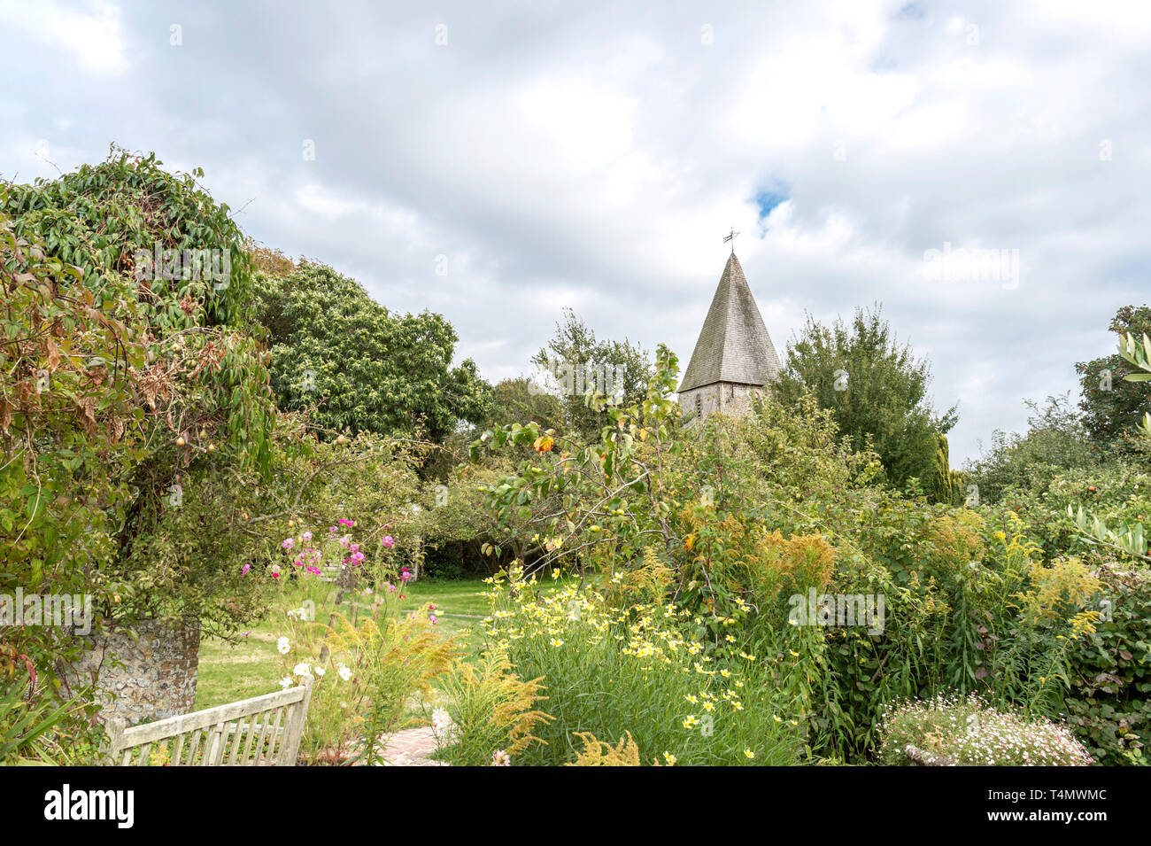 Jardin à Monk's House, la maison de Virginia et Leonard Woolf à Rodmell, Sussex Banque D'Images