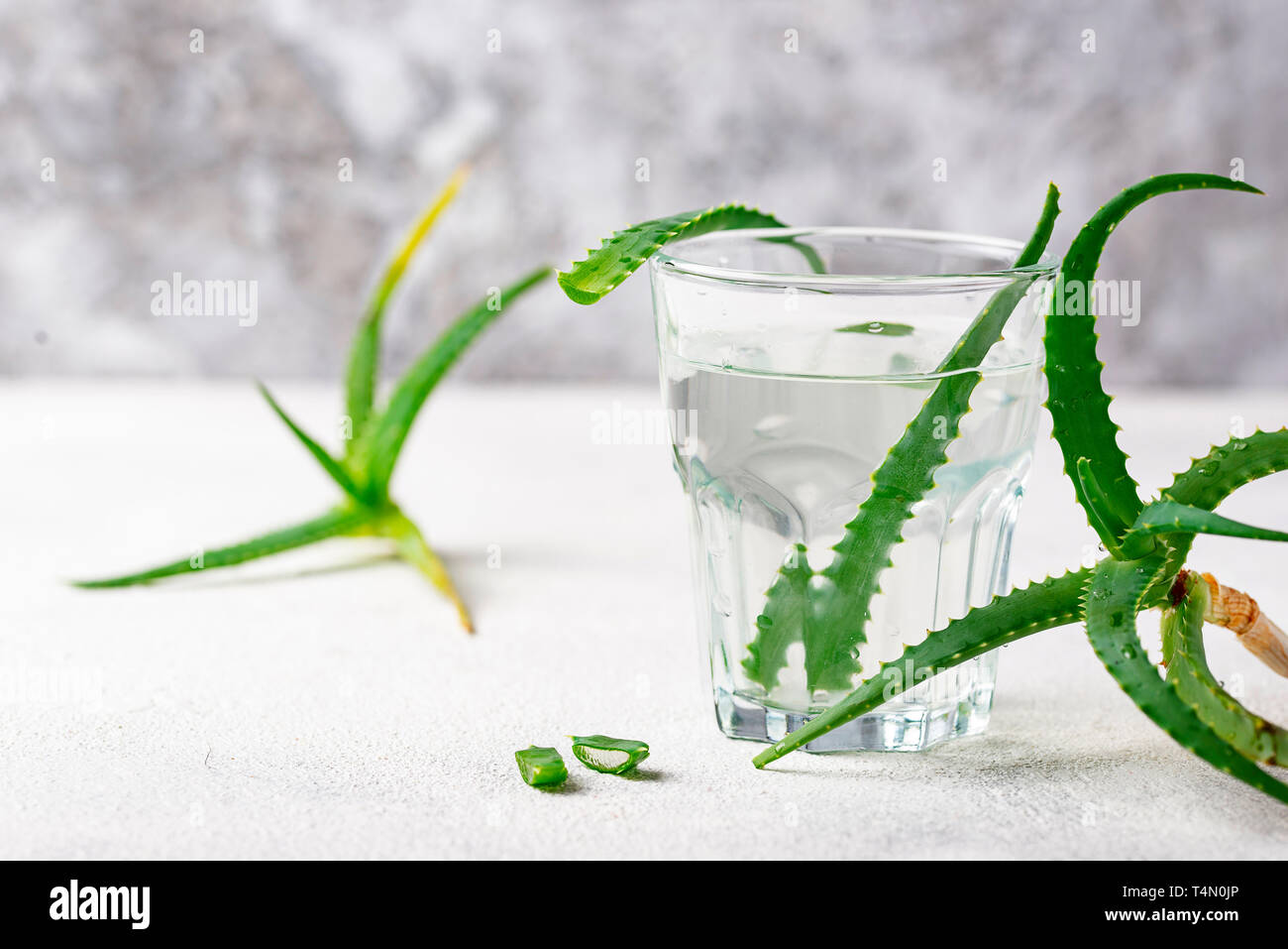 Verre de boisson de vera d'aloès en bonne santé Banque D'Images