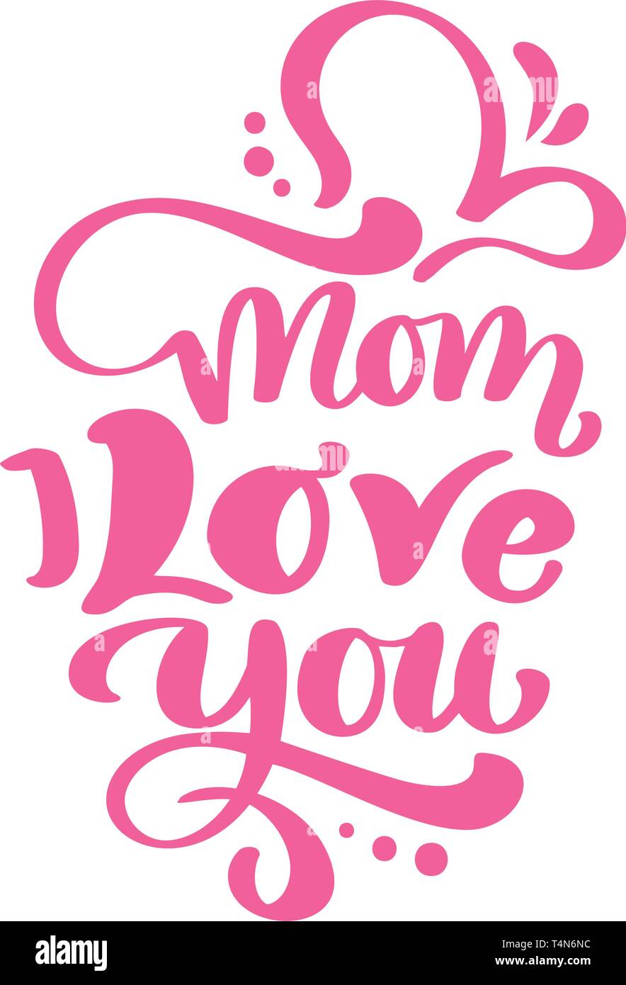 Maman je t'aime texte pour professionnels La Fête des Mères. Lettrage vecteur rouge calligraphie expression. Modern vintage hand drawn précédemment. Meilleure illustration jamais maman Illustration de Vecteur