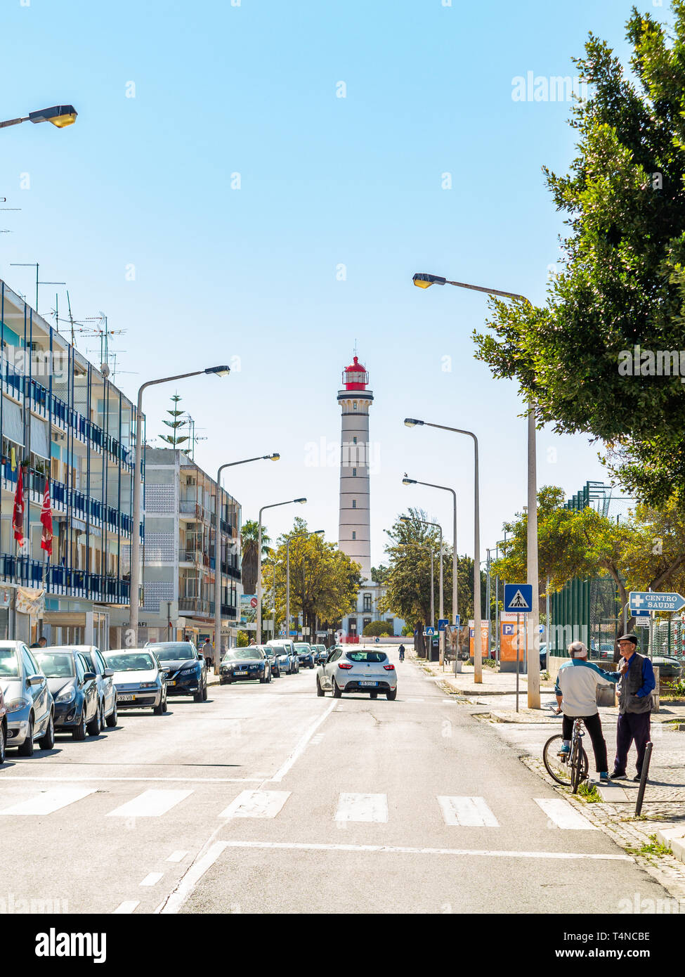 Le Farol de Vila Real de Santo António, Algarve, Portugal ; Lighthouse Banque D'Images