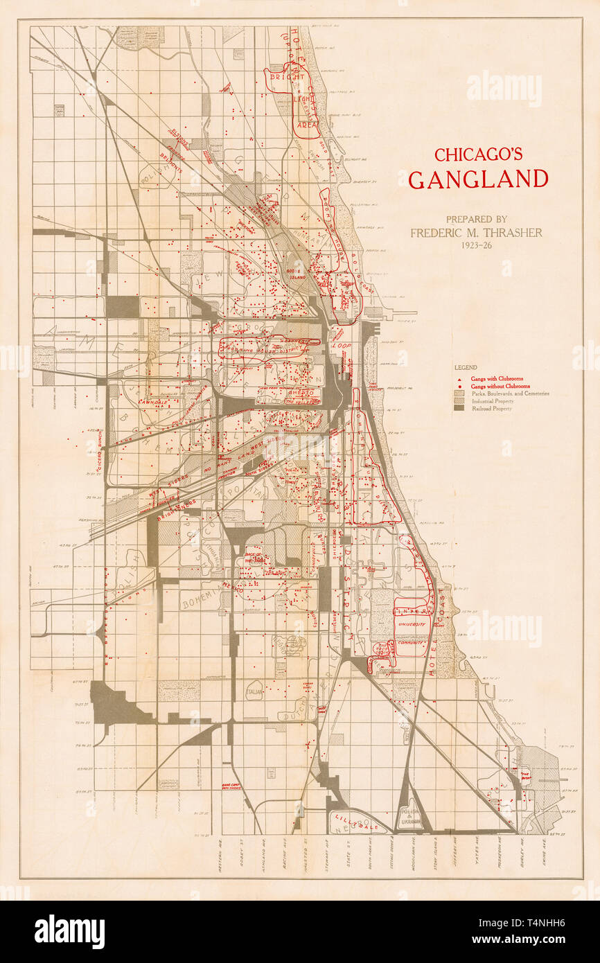 Carte des gangs de Chicago 1926 Banque D'Images