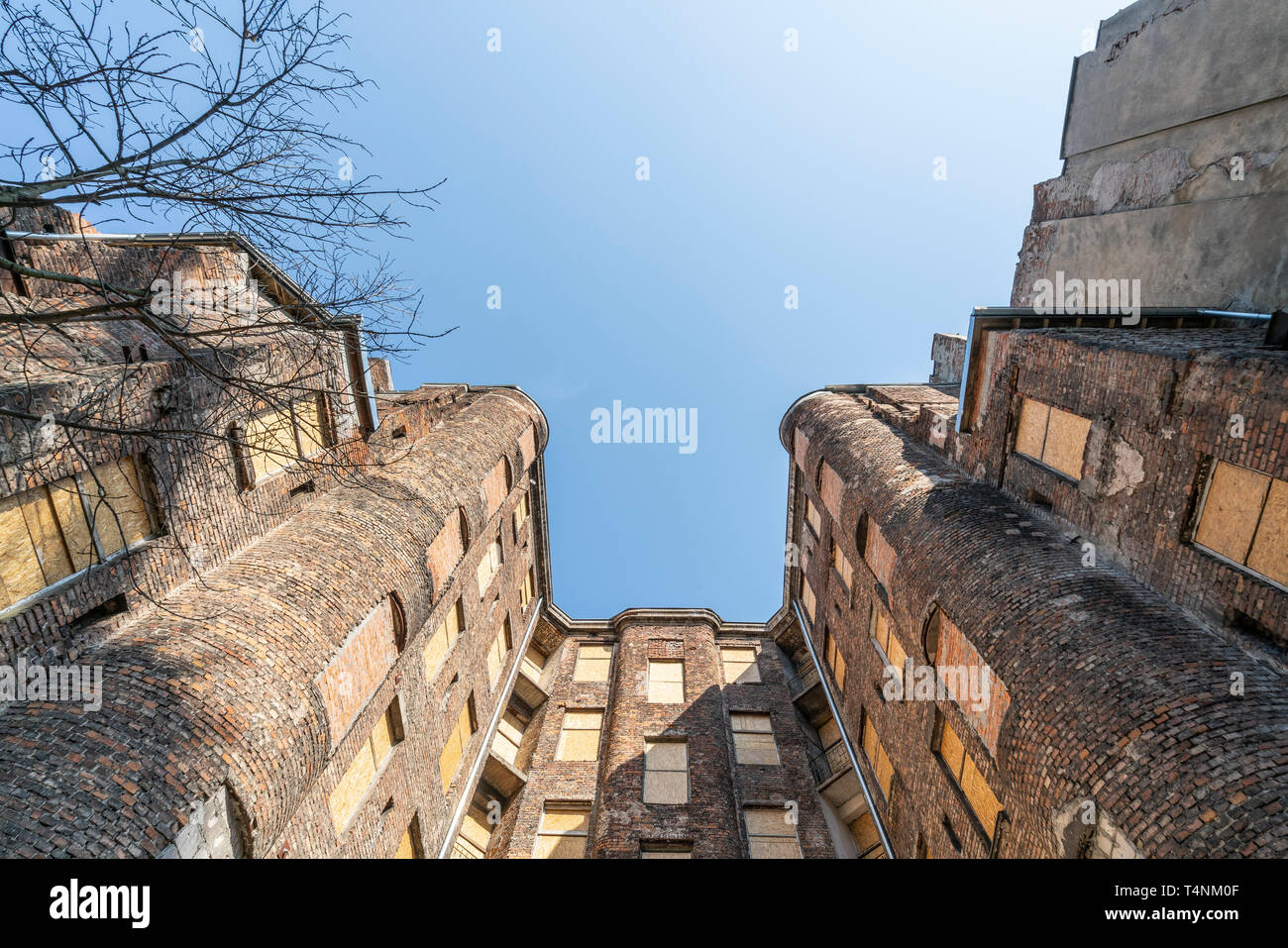 Varsovie, Pologne. Avril 2019. Une vue sur les ruines du Ghetto de Varsovie Banque D'Images