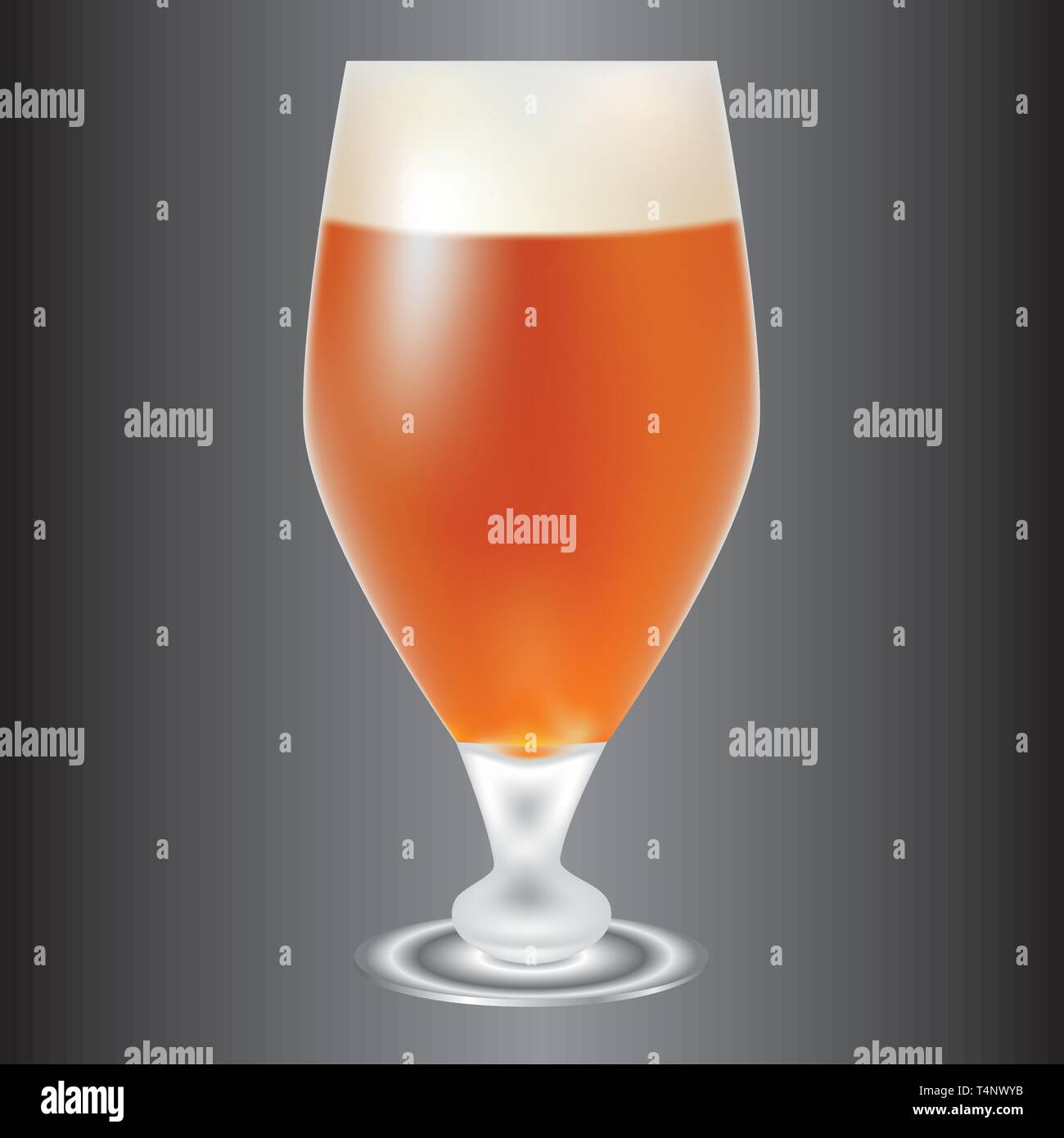 Verre à bière, bière de couleur ambré clair. Vector illustration. Illustration de Vecteur