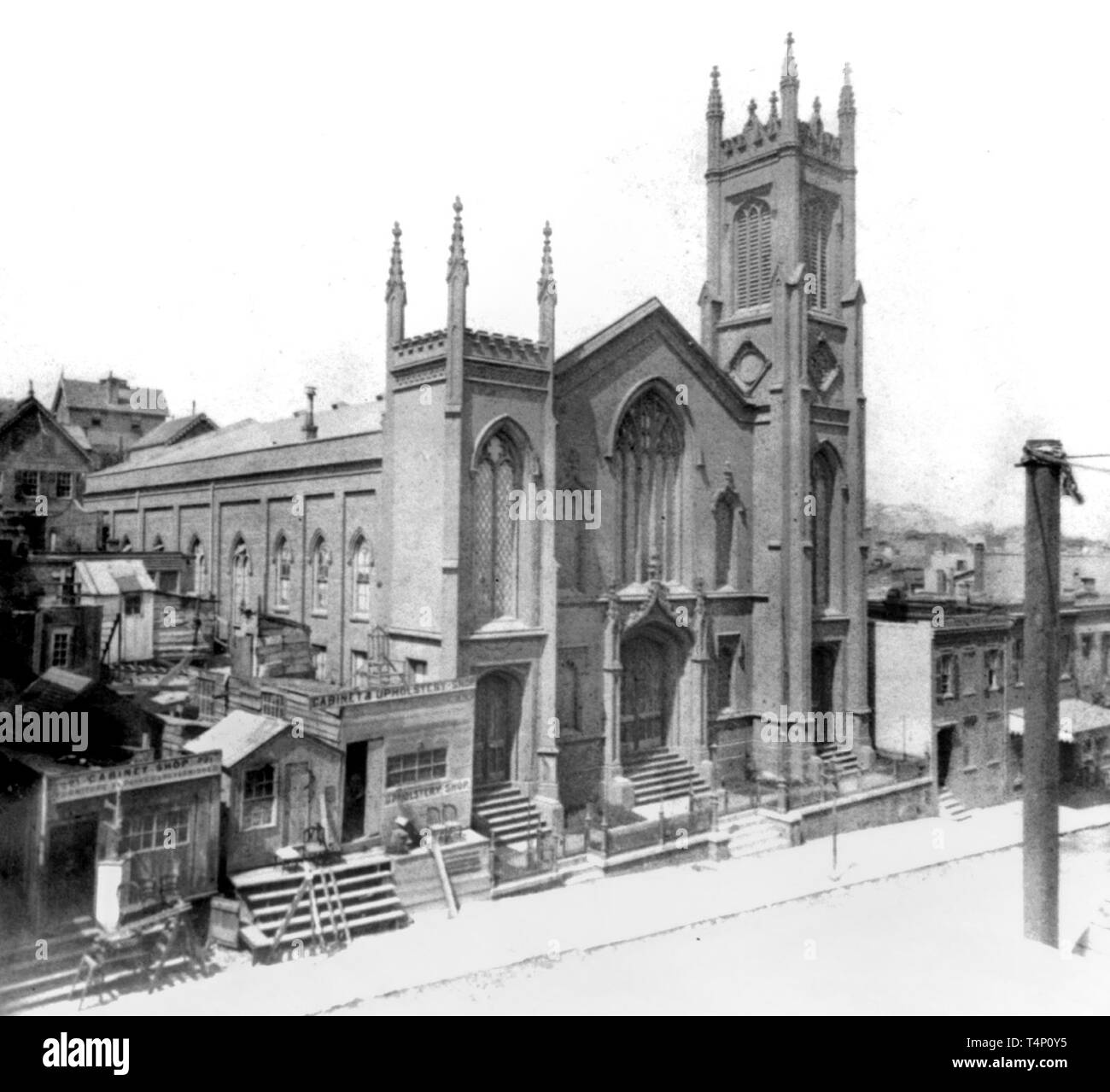 L'histoire de la Californie - First Presbyterian Church, Stockton Street, San Francisco ca. 1866 Banque D'Images