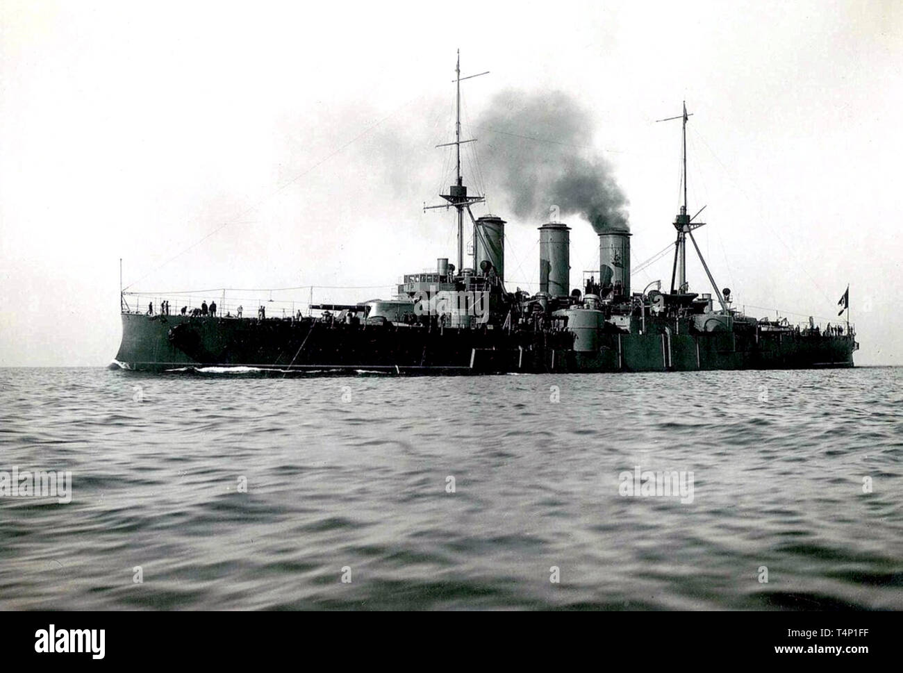 L'histoire de la Grèce - navire Averof en peinture gris foncé, c.1913 Banque D'Images