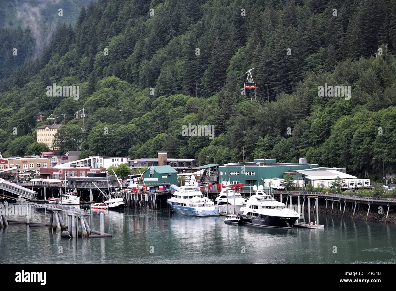 Tramway de Mount Roberts dans diverses photos dans Juneau Alaska Banque D'Images