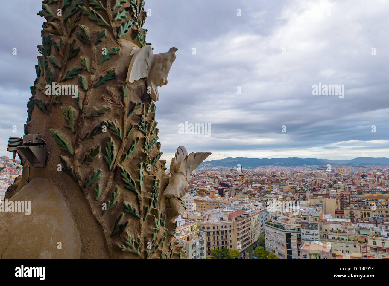 Artworks de la Façade de la Nativité de la Sagrada Familia à Barcelone, Espagne Banque D'Images