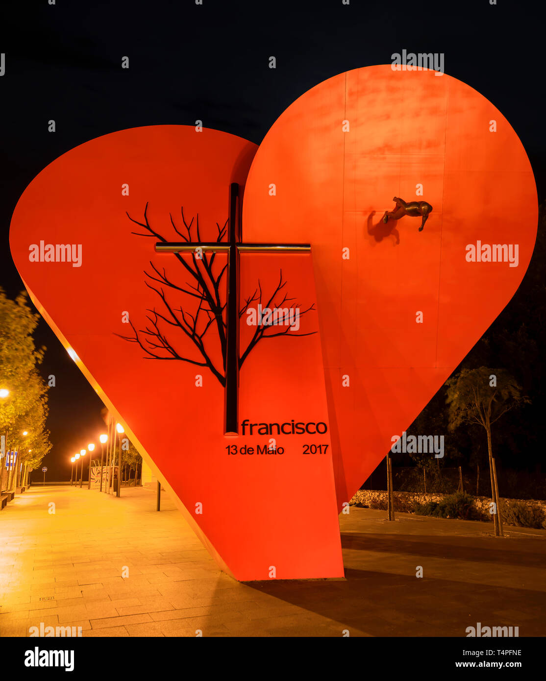 Coeur "Coraçao Francisco" par Fernando Crespo, Fatima Banque D'Images