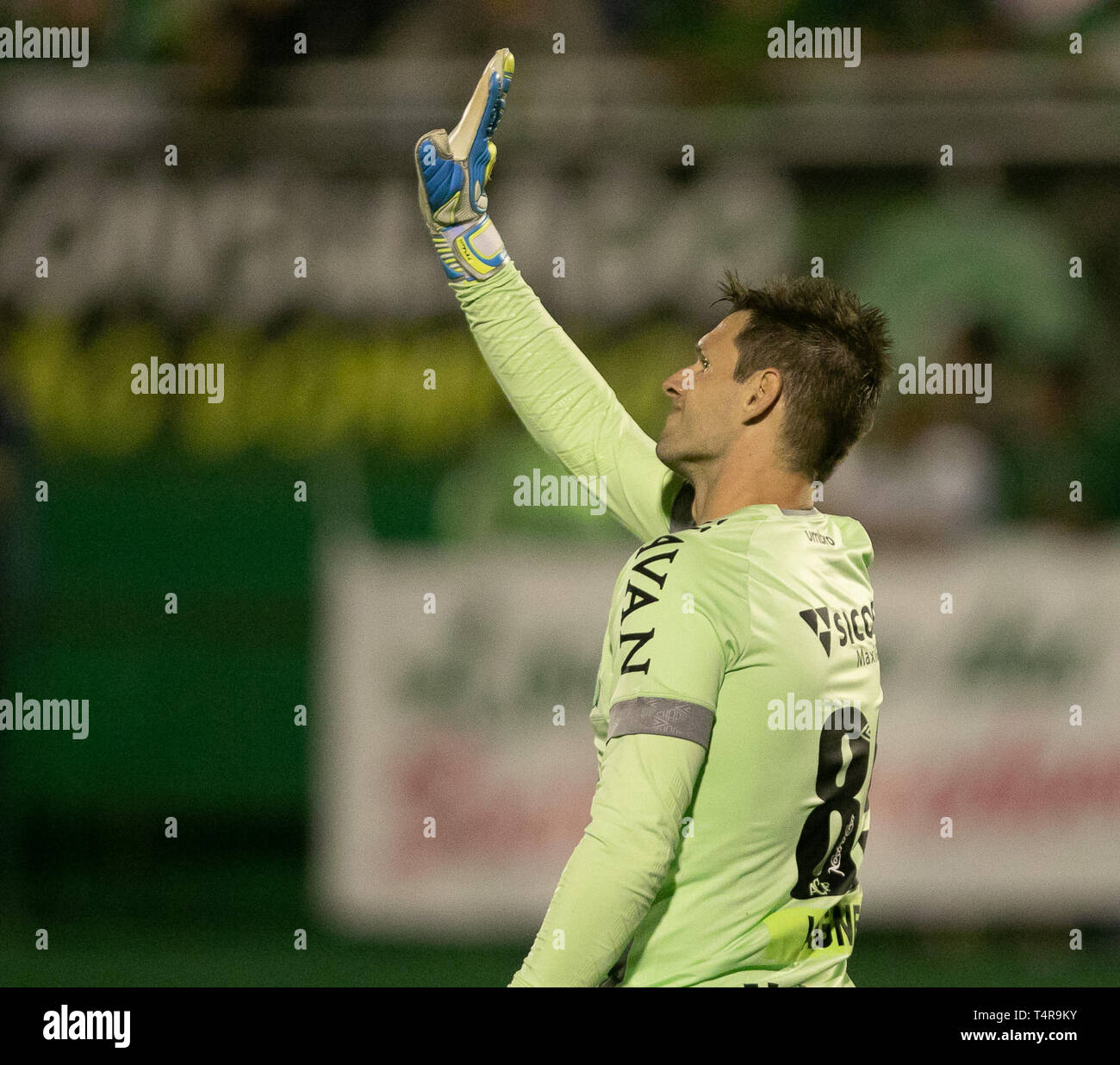 SC - Chapeco - 17/04/2019 - Coupe du Brésil 2019, Chapecoense X Corinthiens - Vagner, gardien Chapecoense au cours de match à l'Arène Cond pour la quatrième série de la Coupe du Brésil 2019 Photo : Matheus Sebenello / AGIF Banque D'Images