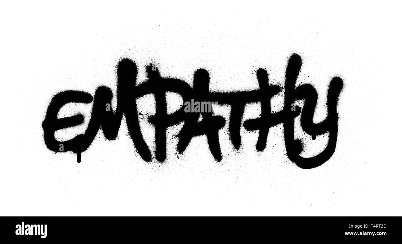 L'empathie graffiti wrord pulvérisé en noir sur fond blanc Illustration de Vecteur