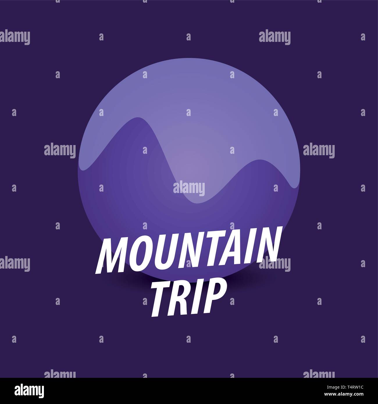 Voyage Montagne Ronde, logotype vectoriel en violet Illustration de Vecteur