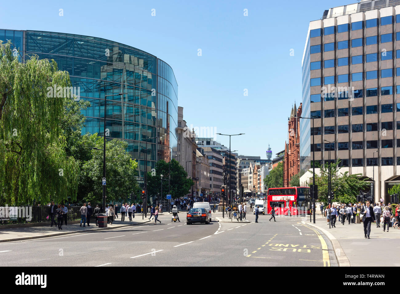 Holborn Viaduct et Holborn Circus, Holborn, London Borough of Camden, Greater London, Angleterre, Royaume-Uni Banque D'Images