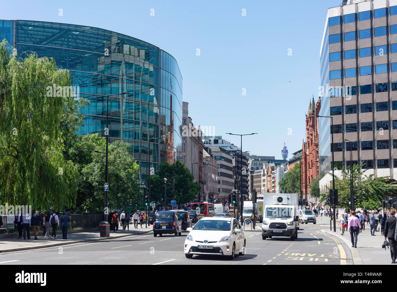 Holborn Viaduct et Holborn Circus, Holborn, London Borough of Camden, Greater London, Angleterre, Royaume-Uni Banque D'Images