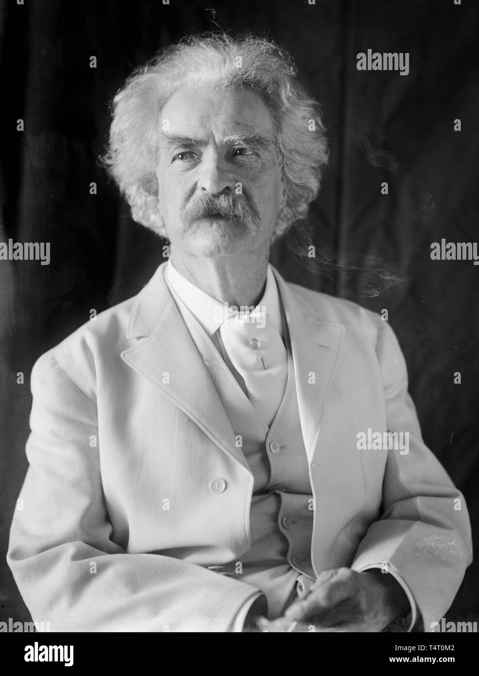 Mark Twain (1835-1910), portrait photographique, par Frances Benjamin Johnston, 1906 Banque D'Images