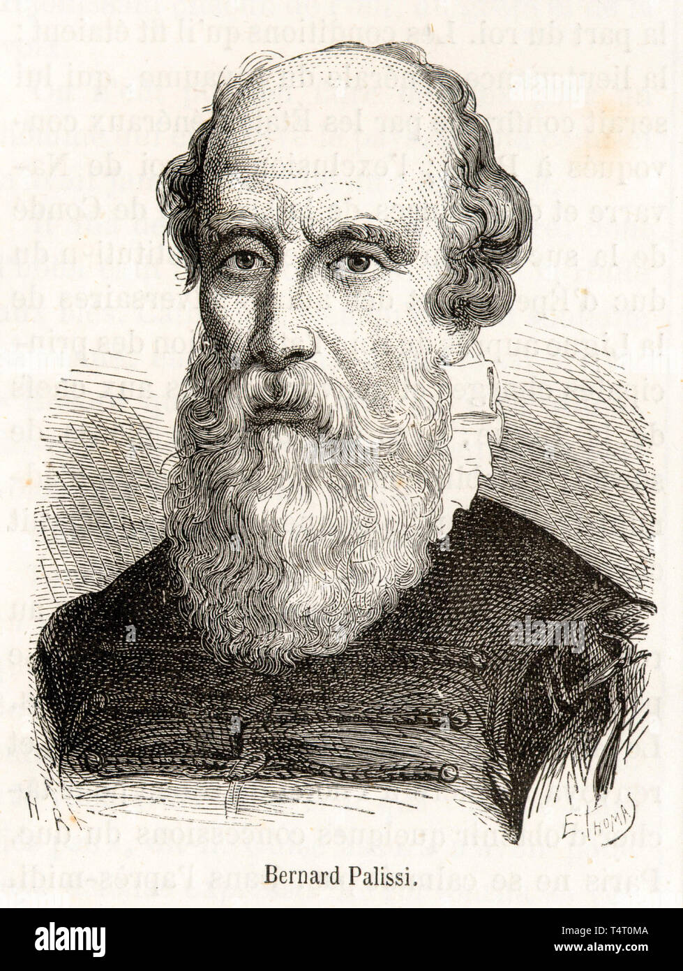 Bernard Palissy (ch. 1510-1589), portrait de la gravure, 1859 Banque D'Images