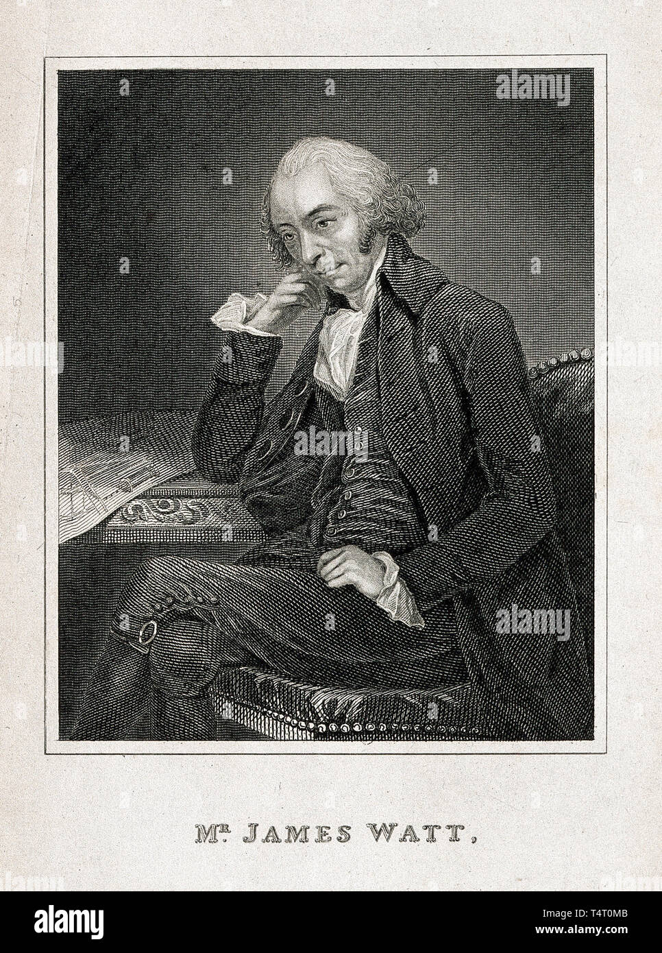 James Watt (1736-1819) portrait gravure après C. F. von Breda, 1792 Banque D'Images