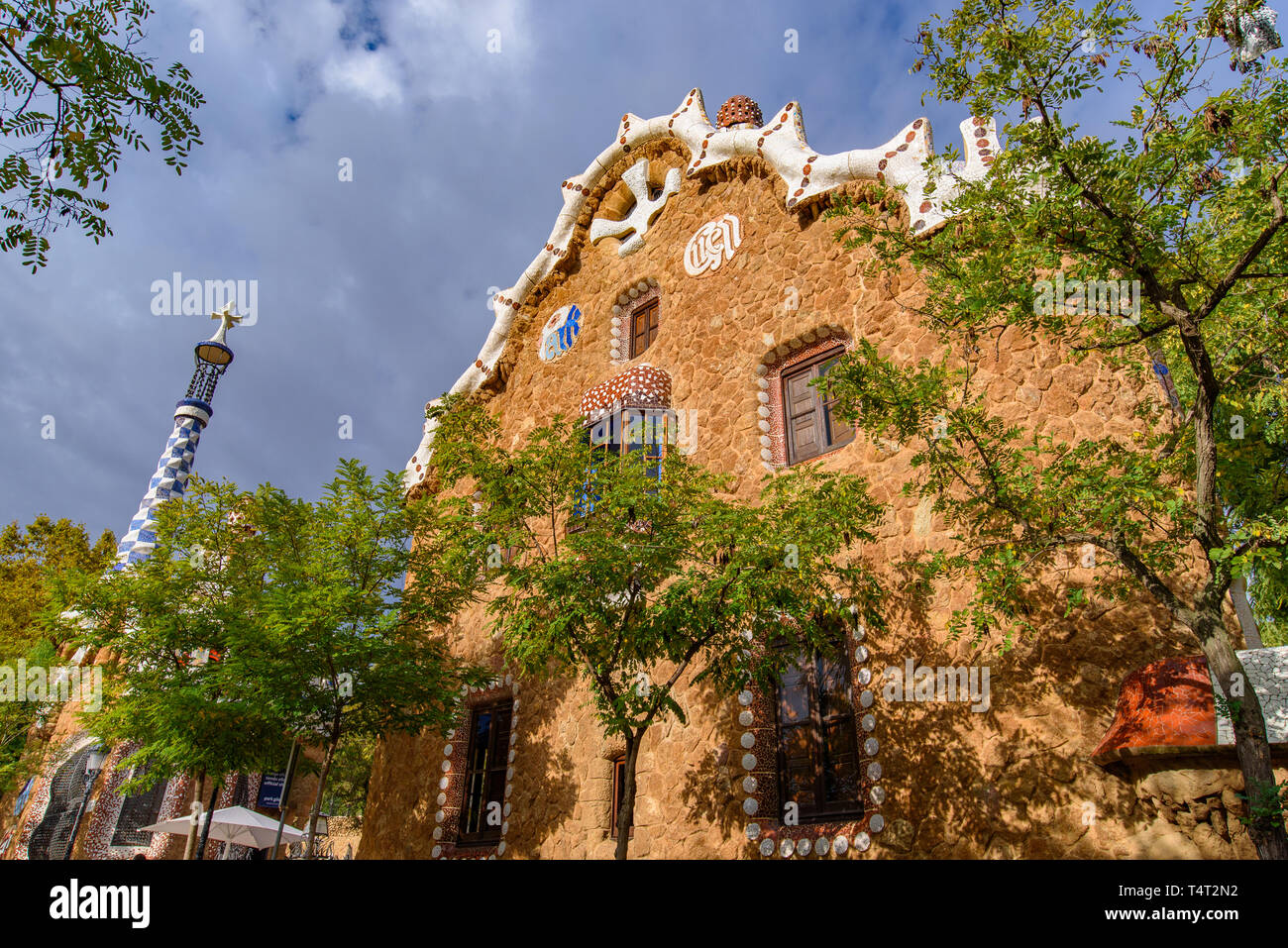 Le Parc Guell à Barcelone, Espagne Banque D'Images