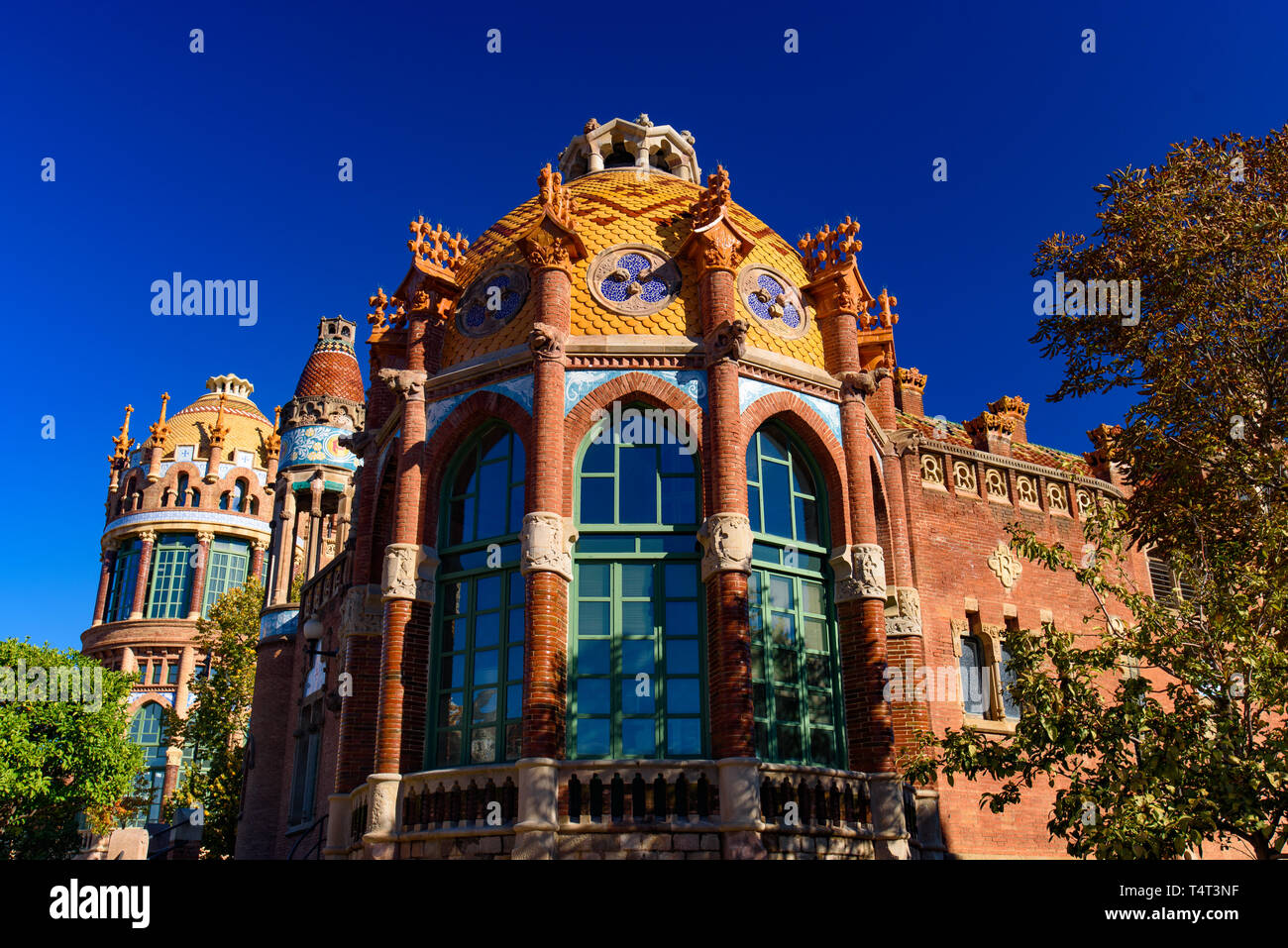 Hôpital de la Sainte Croix et Saint Paul (hôpital de la Santa Creu i Sant Pau) par Domènech, Site du patrimoine mondial de l'UNESCO à Barcelone, Espagne Banque D'Images