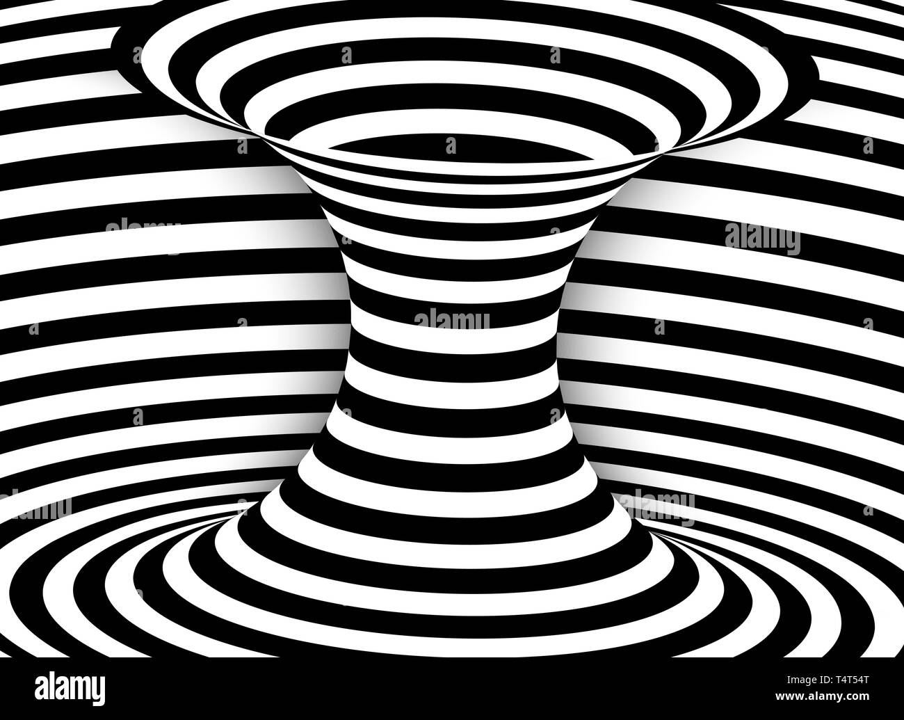 Lignes noir et blanc illusion d'optique. Abstract background vector