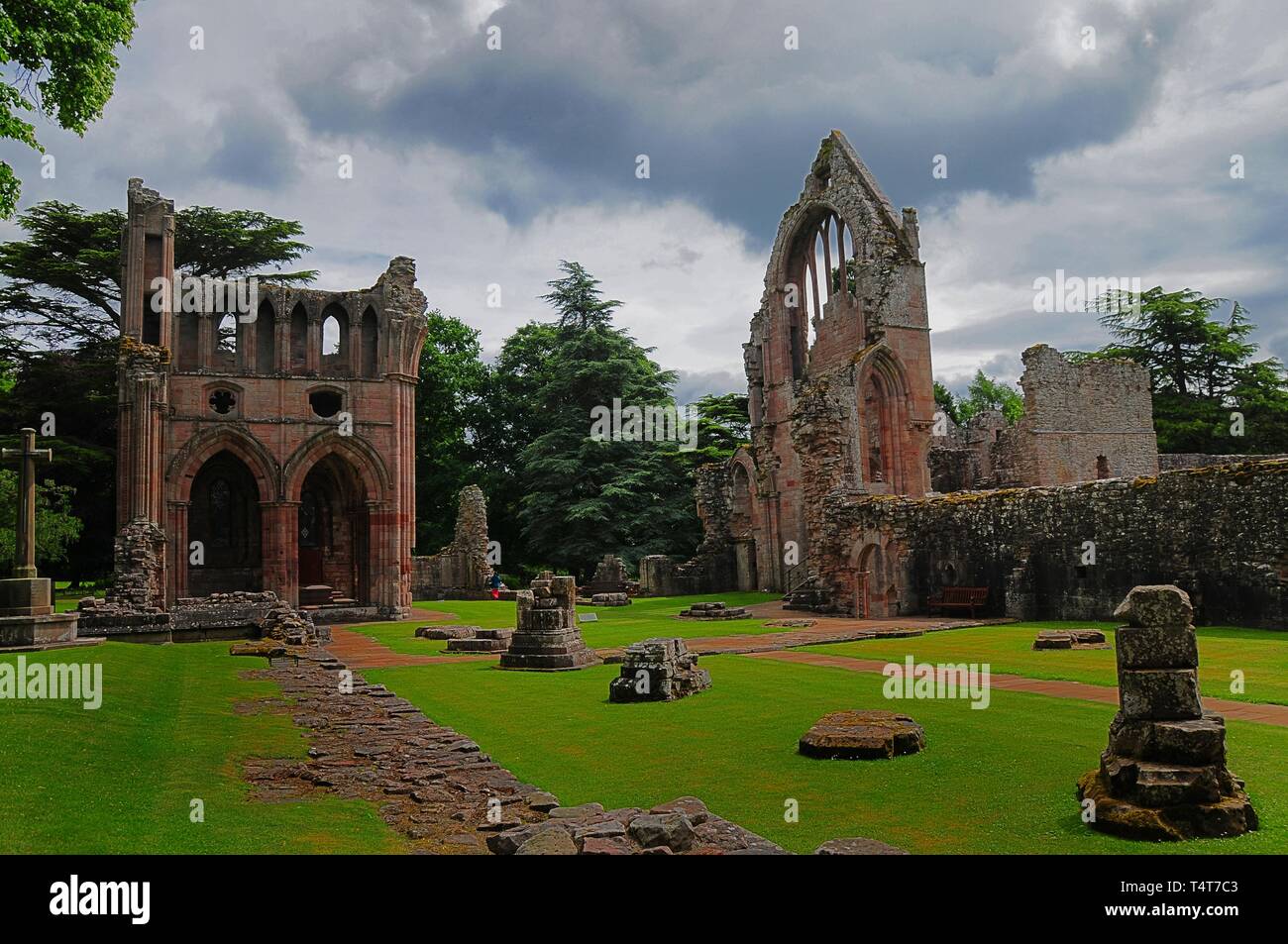 Ruines de l'abbaye de Dryburgh, Scottish Borders, Scotland, Royaume-Uni, Europe Banque D'Images