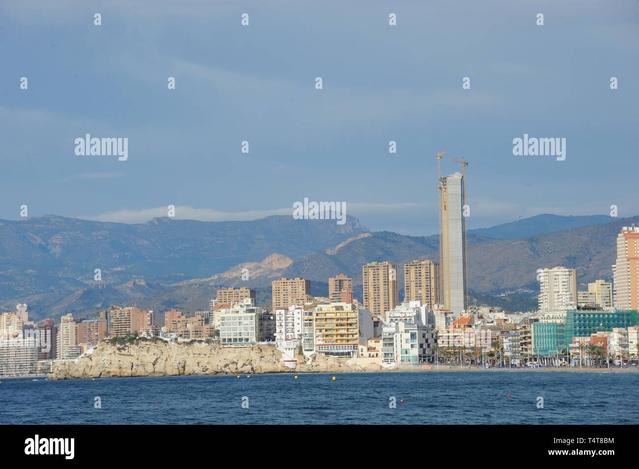 Skyline de Benidorm, Costa Blanca, Espagne, Europe Banque D'Images