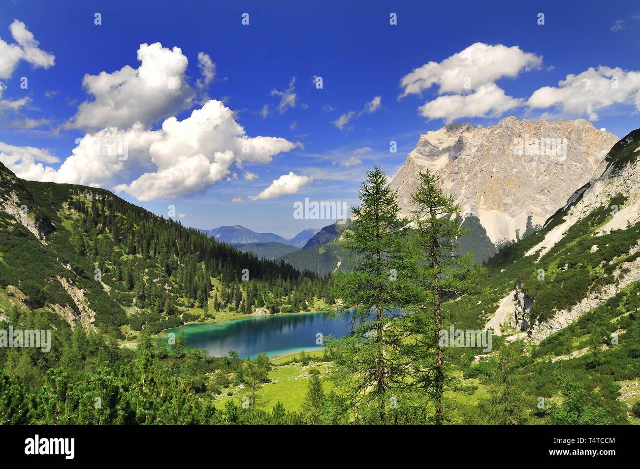 Sebensee, dans l'arrière-plan la Zugspitze, Tyrol, Autriche, Europe Banque D'Images