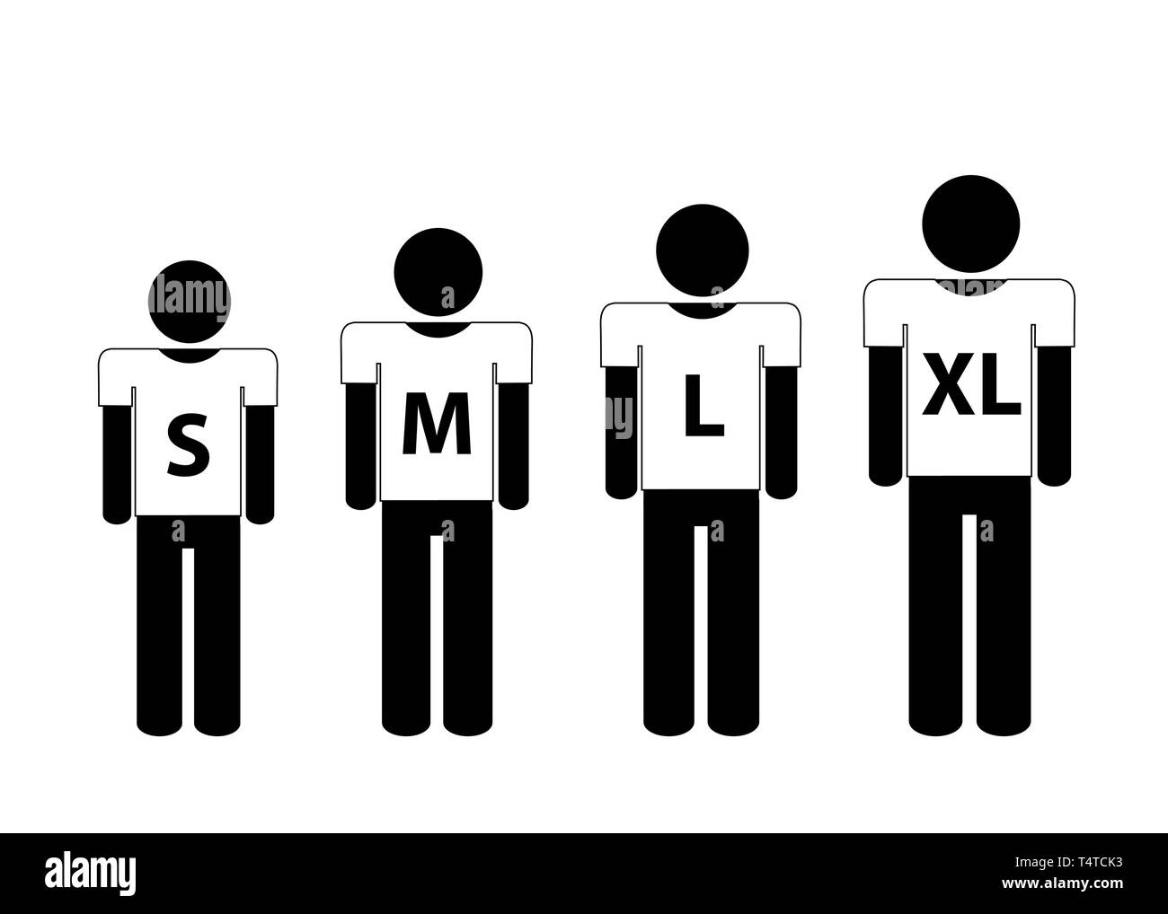 Les tailles à xl EPS10 vector illustration pictogramme Illustration de Vecteur