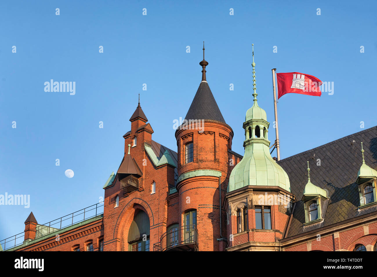 Pavillon d'Hambourg, sur un toit dans le quartier d'entrepôts Banque D'Images