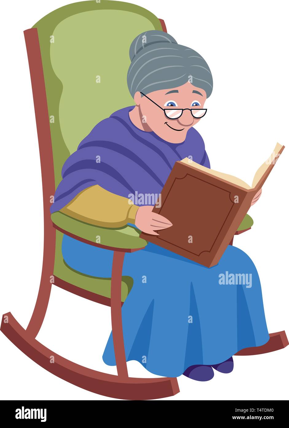 Grand-mère on White Illustration de Vecteur