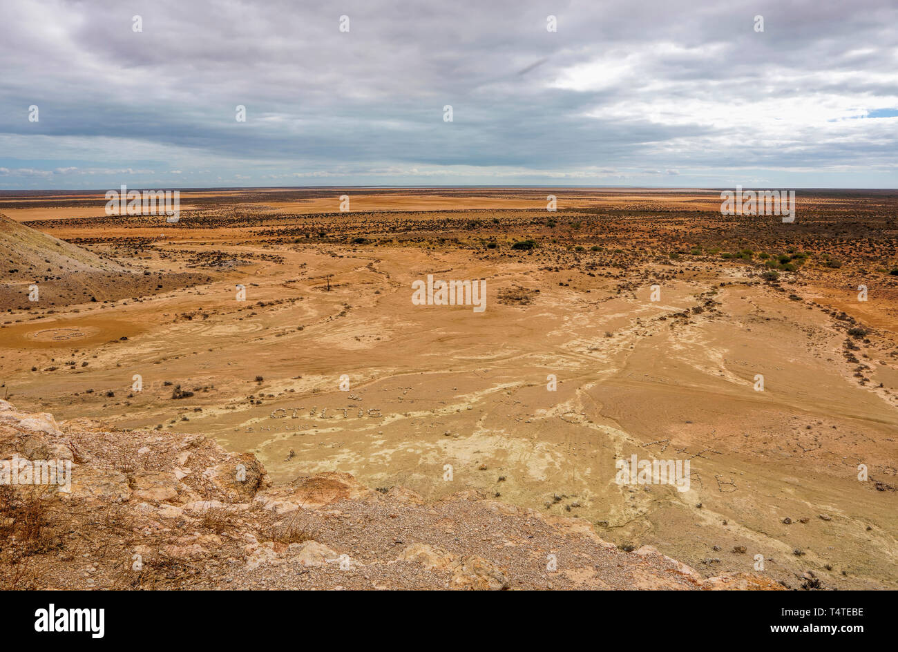 Avis de pays arides du nord-ouest de l'autoroute côtière dans l'ouest de l'Australie Banque D'Images