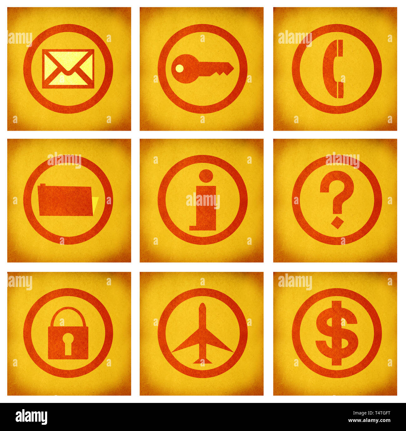 Business icon set série sur texture background Banque D'Images